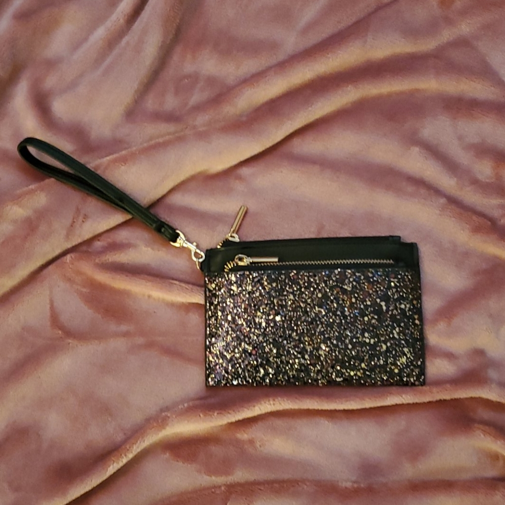Clutch, black and gold, brand new